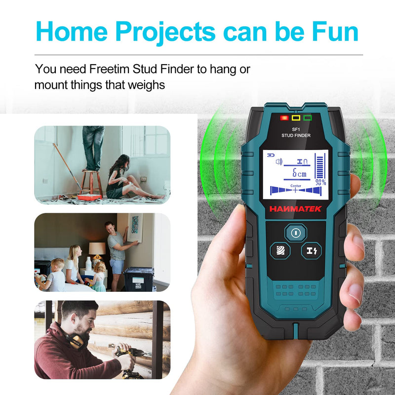 [Australia - AusPower] - HANMATEK Digital Multimeter Auto-Ranging Voltmeter 6000 Counts TRMS Smart Electrical Tester, HANMATEK Stud Finder Wall Scanner Detector with Pro Smart Sensor, Audio Alarm and HD LCD Display, 