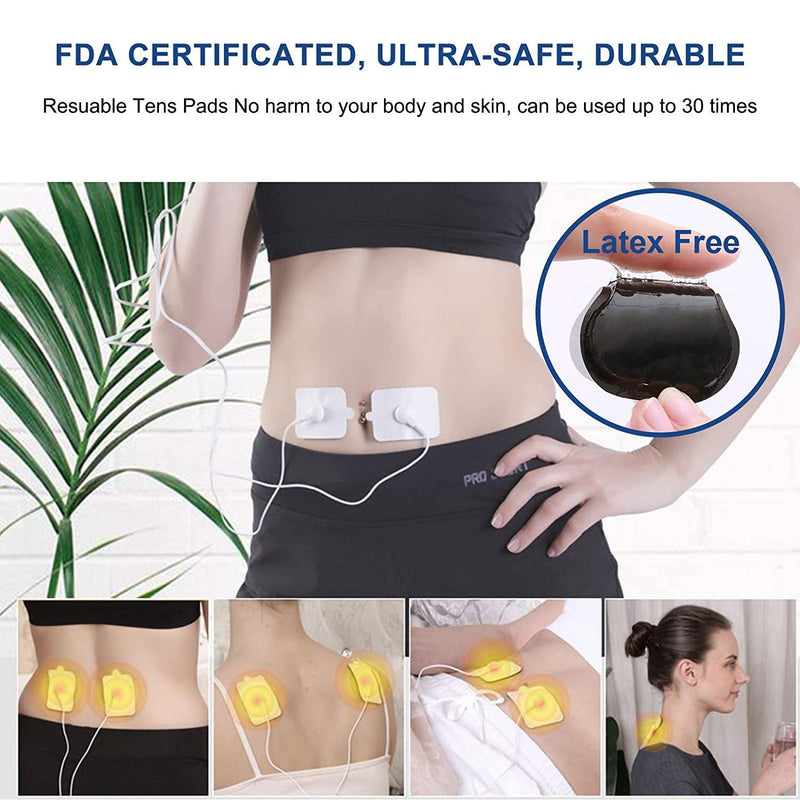 20-Pack TENS/EMS Unit Replacement Pads Reuse 40 Times with Butterfly Shape Electrodes Pads, Multi-Size Snap On 3.5MM TENS Unit Pads Compatible with AUVON TENS 7000 Machine(Latex-Free, Non Irritating)