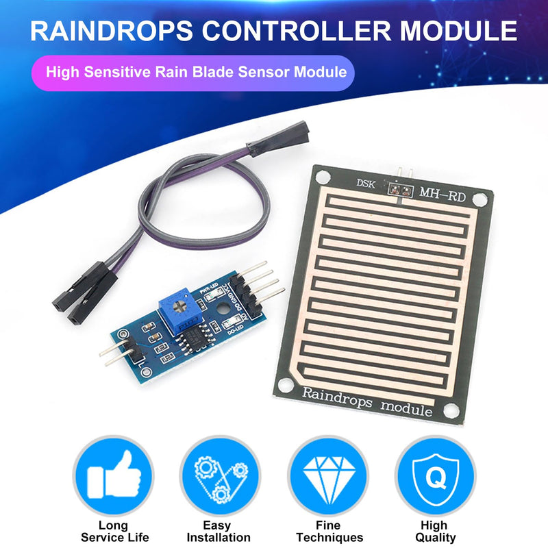 [Australia - AusPower] - Fielect Raindrops Module Raindrop Detection Sensor Humidity Rain Weather Sensitivity Monitoring for Arduino 