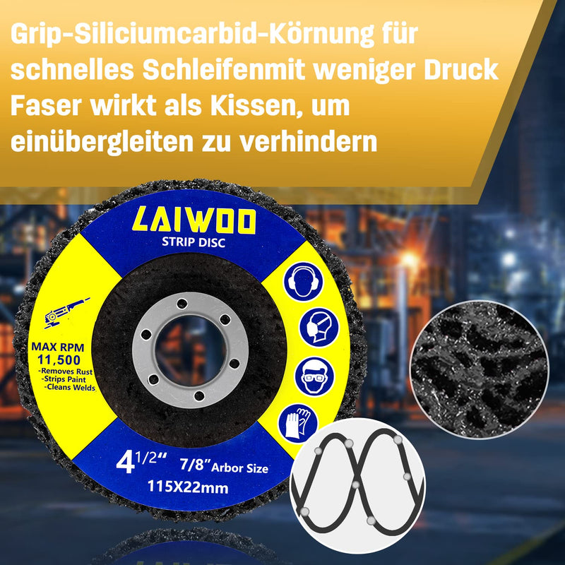 [Australia - AusPower] - LAIWOO CSD Disc Sanding Disc, Purple Cleaning Disc Set, Coarse Cleaning Disc, Nylon Fabric Disc, Paint Removal, Rust for Angle Grinder (5 Pieces - 115 x 22 mm) 5pcs-115*22mm 