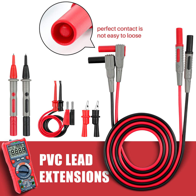 [Australia - AusPower] - AstroAI 8Pcs Multimeter Test Leads Set with Alligator Clips and AM33B 2000 Counts Multimeter 