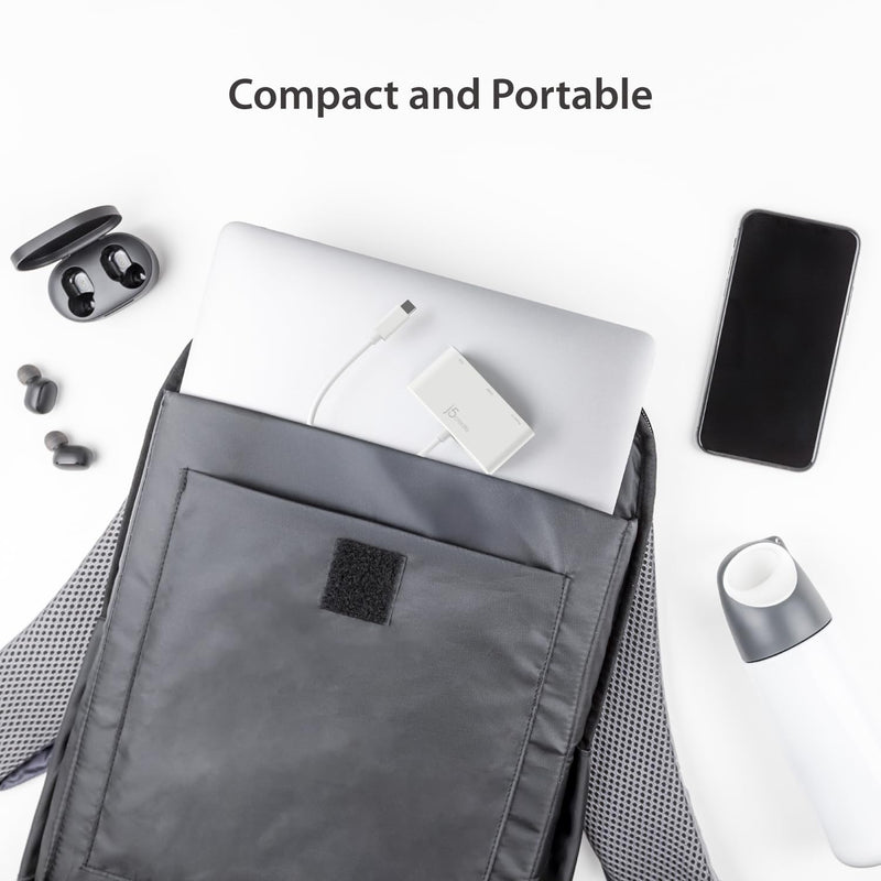 j5create USB Type-C to 4K HDMI and USB-A 3.0 with PD 100W Pass-Through Charging, for MacBook, Chromebook, iPad Pro or USB-C Laptop (JCA379)