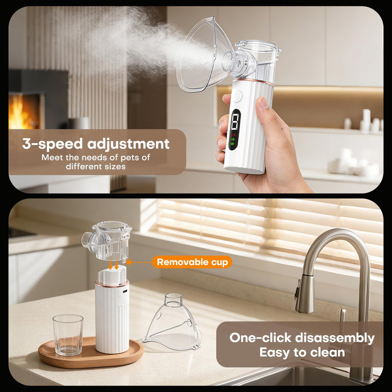 Cat Nebulizer for Breathing Problems, Low-Noise pet Spray, Suitable for Cats and Dogs (Small Cats and Small Dogs)