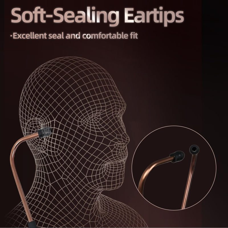 [Australia - AusPower] - Single Head Cardiology Stethoscope – Professional Estetoscopio with Alloy Chestpiece, Silicone Tube & Soft Ear Tips – Medical Stethoscope for Nurses, Doctors, Students, and Home Use (Black Gold) Black Gold 
