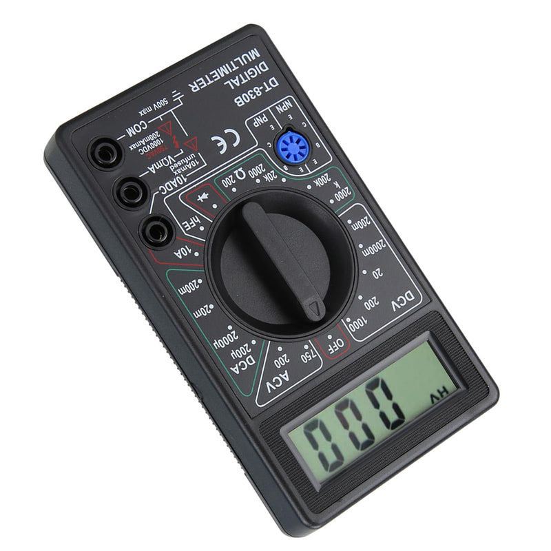 [Australia - AusPower] - DT-830B Portable Digital Multimeter LCD Screen with Amp Volt Ohm Tester for Electronics Labs Radio Enthusiasts (Black) DT-830B black 