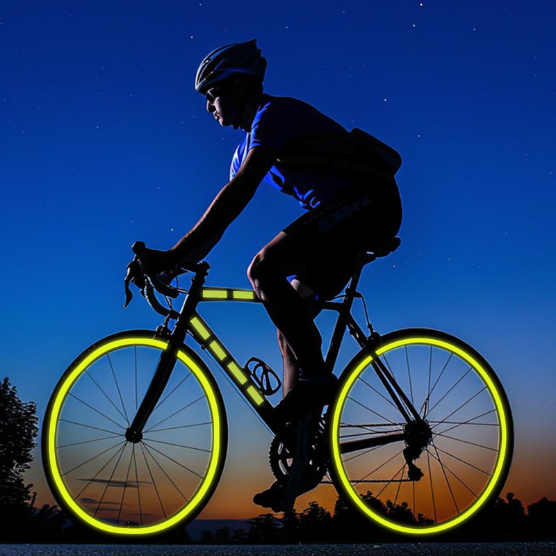 Reflective Tape Outdoor Waterproof Tape Neon Reflector Strips High Visibility Safety Warning Self-Adhesive Tapes Yellow Fluorescent Reflective Tape for Bikes Bicycles Helmets Trailers（0.4inx26ft ）