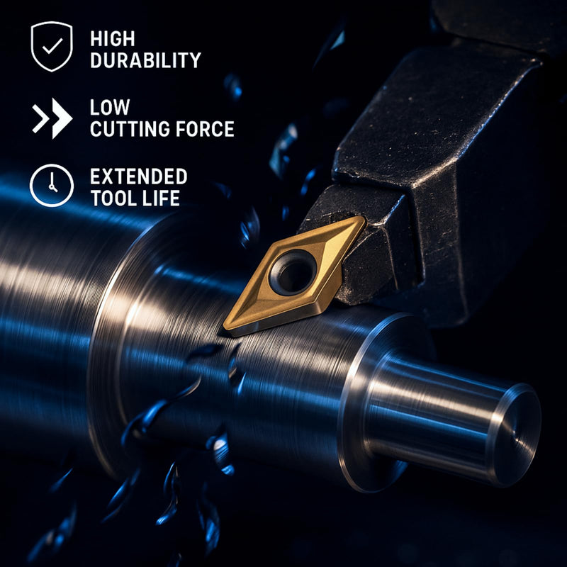 [Australia - AusPower] - Carbide Reversible Plates, Rotary Indexable Insert, Pack of 10 DCMT070204 US735 CNC Carbide Inserts Blade Milling Cutter Lathe Tool with Box for Rotary Tool Holder Replacement 
