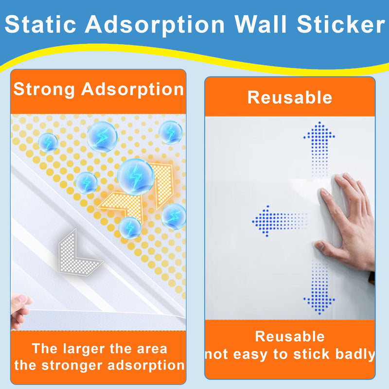 Electrostatic Wall Protective Film, Clear Protector Removable Contact Paper, Transparent Static Cling, Plastic Wall Protector from Trash Can, Chair Back, Furniture, Door 9.84ft 15.7inx9.84ft