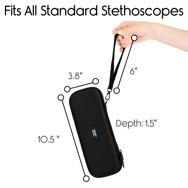 [Australia - AusPower] - Stethoscope Case for Nurses - Hard Protective Equipment - Travel Holder Nursing School Essential - Fits 3M Littmann Classic III, Lightweight II S.E., Sphygmomanometer Black 