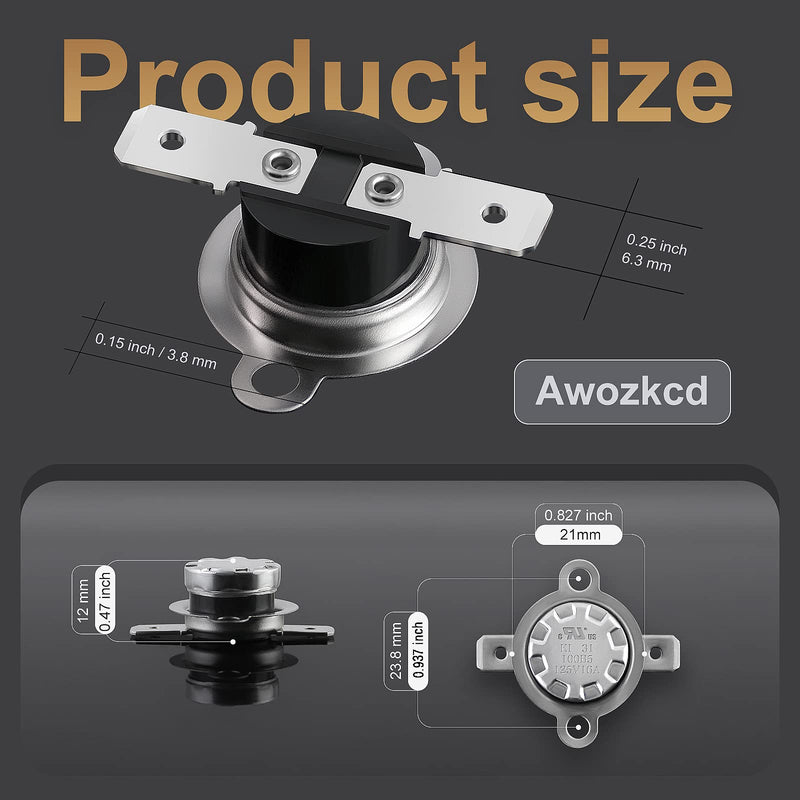 [Australia - AusPower] - UL KSD301 Thermal Switch Circuit On at 50°C/122°F and Off at 40°C/104°F Normally Open N.O Limit Thermostat Switch 125V 16A Auto Reset thermo switch for electric fan,2 pcs 