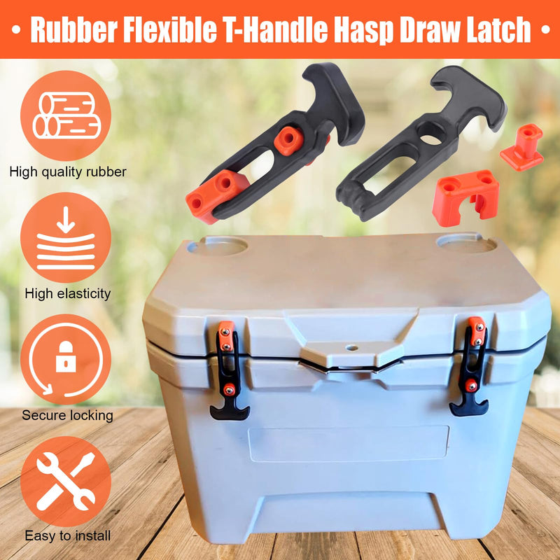[Australia - AusPower] - Rubber Flexible Latches with Brackets for Tool Box, Cooler, Golf Cart, 2 PCS 