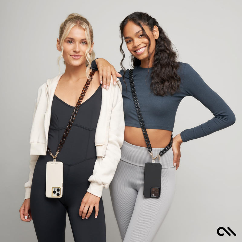 [Australia - AusPower] - Case-Mate Crossbody Phone Lanyard/Chain [Works with All Phones] Hands-Free Cell Phone Strap - Phone Charm - Neck Chain Holder for iPhone 15 Pro Max/ 14 Pro Max/ 13 Pro Max/ 12/ S24 Ultra - Black 
