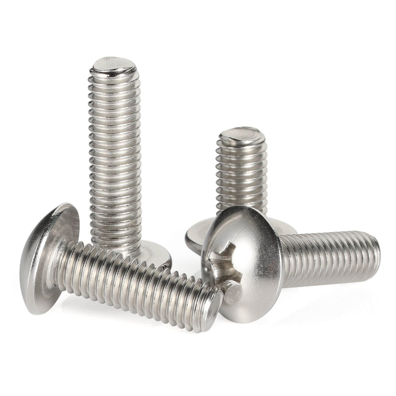 [Australia - AusPower] - 1/4-20 x 1/2" Truss Head Machine Screws, Full Thread, 304 Stainless Steel 18-8, Bright Finish, Machine Thread, 50 PCS 1/4"-20 x 1/2" 
