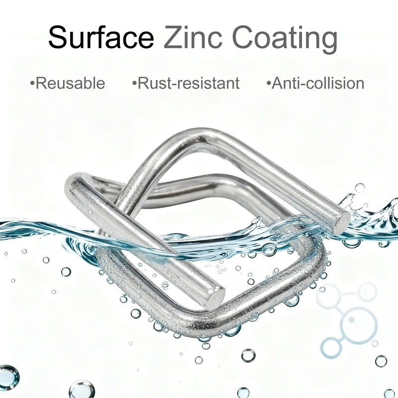 3/4" Heavy Duty Galvanized Wire Buckle for Woven Cord Strapping, 50 Pack Reusable Metal Wire Buckle for Polypropylene Strapping, Wire Buckles with Galvanized Coating with High Holding Power 50pcs