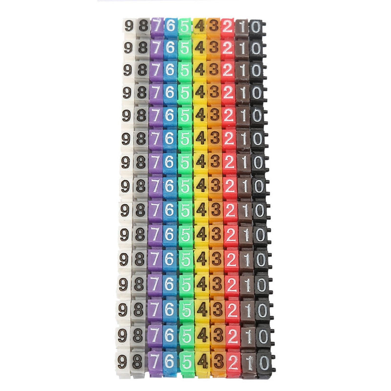 Eujgoov Cable Marker Tubes for Wire Numbering Plastic Wire Label Markers with Digital Numbering - 150-Piece Set (1.5mm Inner Diameter & 1.5mm Outer Diameter)