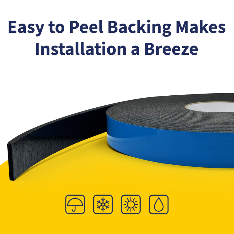 [Australia - AusPower] - Self Adhesive Camper Mount Foam Tape 3/16in x 1 1/4in x 33ft for Truck Shells, RVs, Cars, Boats and Home. Helps Stop Vibrations, Scratches and Squeaks. Seal Around Air Conditioners, Doors and Windows 1 Pack 