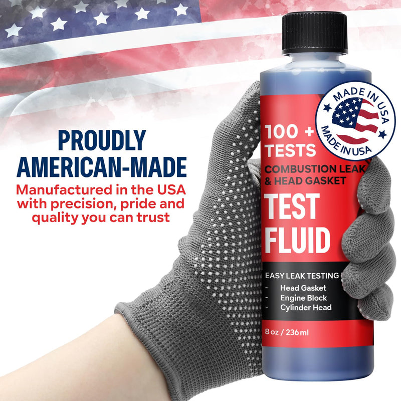 [Australia - AusPower] - Combustion Leak + Head Gasket Test Kit - Over 100 Tests - Includes 8oz Leak-Detection Fluid, Tester + Nozzle - Made in USA - Detect Leaks Quickly For Most Engine Systems - Fuel, Boost, Coolant & More 