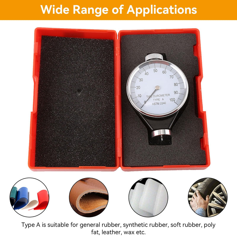 [Australia - AusPower] - Durometer Tester, Rubber Hardness Tester Durometer Hardness Tester Meter for Tires, Leather, Rubber 0-100 HA 