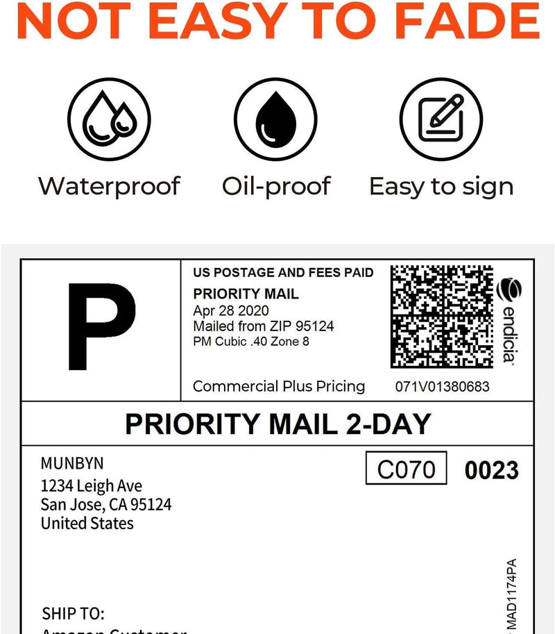 3 Inch White Circle Thermal Sticker Labels+Thermal Direct Shipping Label (Pack of 500 4x6 Fan-Fold Labels)
