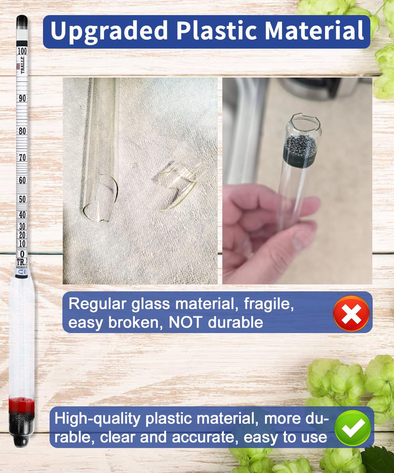 [Australia - AusPower] - CIMALAB Hydrometer Alcohol Meter, Hydrometer Alcohol 0-200 Proof and Tralle Alcohol Hydrometer, Alcohol Proof Tester Hydrometer, Alcohol Tester for Liquor/Moonshine/Spirits/Proofing/Distilled 