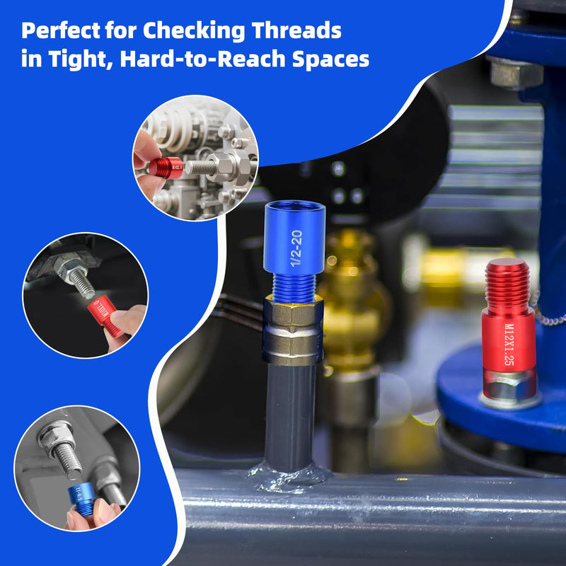 Thread Checker Set (55-Piece), Detachable Nut & Bolt Size Finder with Color-Coded Gauges, Bolt and nut Sizer, Ideal Gift for Mechanics, car Enthusiasts, DIYers, and Home Tool Kits
