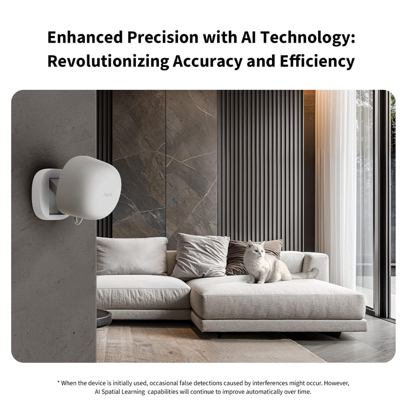 Aqara Zigbee Presence Sensor FP1E, mmWave Radar Wired Motion Sensor, AI Spatial Learning, Supports HomeKit, Alexa, Google Home, Matter Over Bridge, Requires Aqara Zigbee 3.0 Hub