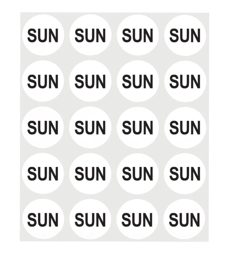 ChromaLabel 1 Inch Round Label Removable Day Labels, 420 Stickers per Pack, Week Kit