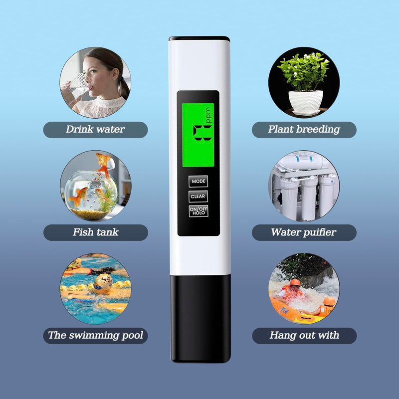 [Australia - AusPower] - 4-in-1 TDS/EC/Temp(°C/°F) Meter | 0-9990ppm Digital Water Tester | Accurate for RO/DI, Aquariums, Drinking Water | Instant Read 