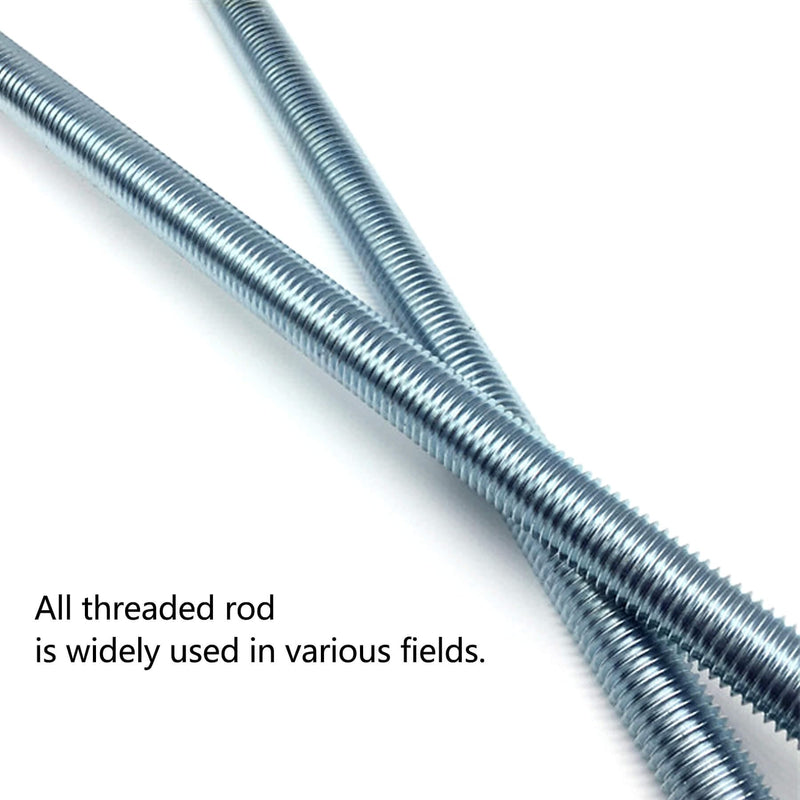 Fully Threaded Rod, Zinc Plated Finishing, 1/4" -20 Thread Size, 12" Length, Right Hand Threads