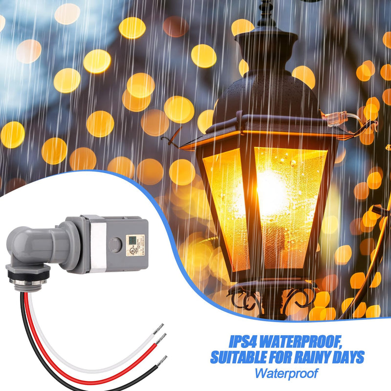 [Australia - AusPower] - 2 Packs Swivel Mount Outdoor Photocell Sensor, Photoelectric Switch for Back Yard Lighting 