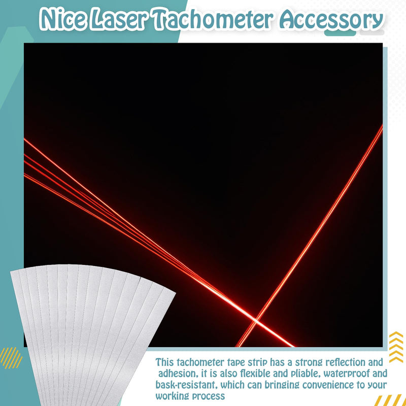 Sinmoe 30 Pieces Reflective Tape Tachometer Tapes Strips for Optical and Laser Reflective Sticker for Non-Contact Digital Photo Tachometers Accessories Optical and Laser Tach RPM