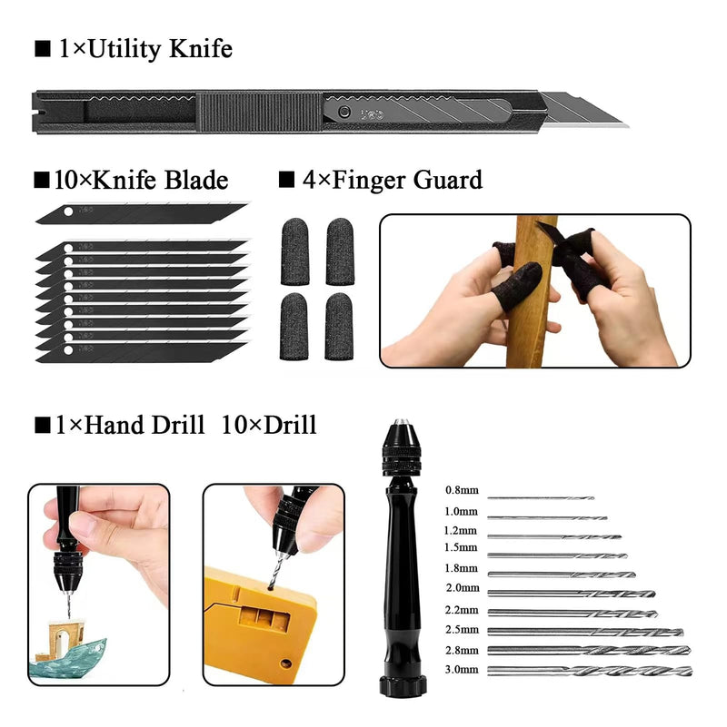 62pcs 3D Printer Tools, 3D Print Accessories Kit Includes Nozzle Cleaning Kit, Deburring Tools, Removal Tools, Needle Files, Brushes, Cutters, Craft Knife, Tweezers, Drills for 3D Prints Finishing 62 Pcs