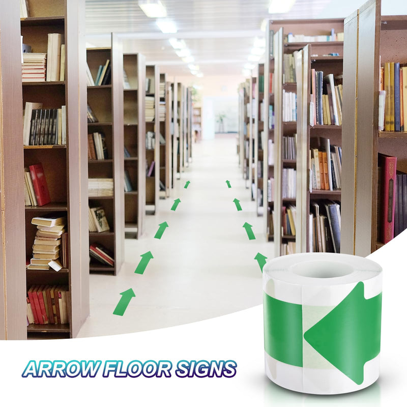 PATIKIL 200 PCS Adhesive Arrow Stickers, 3"x6" Arrow Floor Sticker Tape, Arrow Adhesive Floor Marker Sticker Directional Arrow Decal Large for Classroom Warehouse, Fluorescent Green