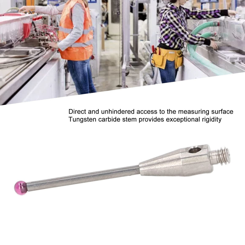 [Australia - AusPower] - CMM Touch Probe Stylus - Tungsten Carbide Stem, 3mm Ruby Ball Tips, M2 Thread CMM Touch Probe Stylus with Red Wear, High Rigidity Tungsten Carbide Rod for Machine Tool Applications 0034 