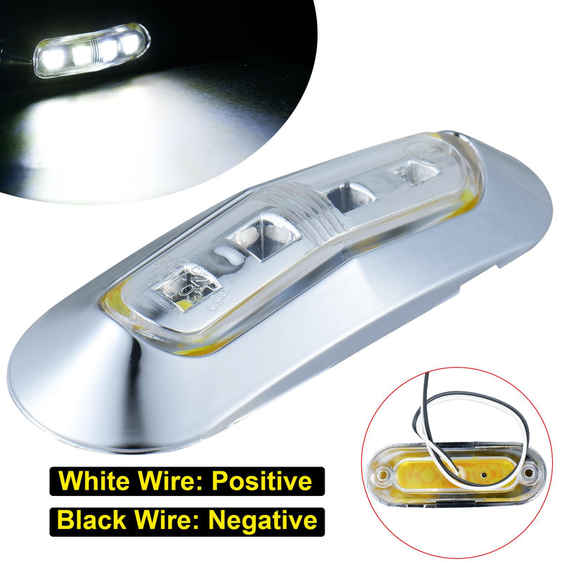 20Pack 3.7 Inch 4 LED Marine Boat Interior Lights, DC12-24V Waterproof Courtesy Lamp Deck Transom Stern Cabin Navigation Lighting for Fishing Pontoon Yacht Kayak Sailboat - White