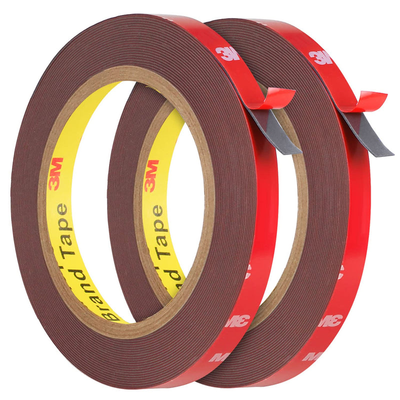 HitLights Double Sided Tape Heavy Duty (2 Pack), Waterproof Strong Mounting Adhesive Foam Tape for LED Strip, Walls, Automotive, Home Office Decor (33FT x 0.4IN) 33FT (2 Pack)