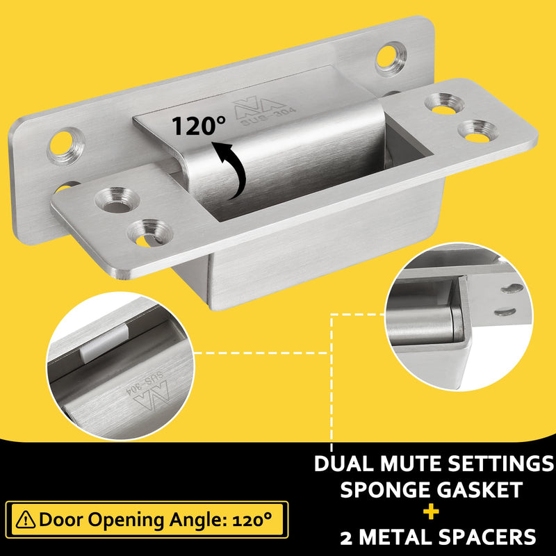 Hidden Door Hinge 5 Inch Hidden Hinges for Doors 304 Stainless Steel Hidden Door Hinges Heavy Duty Invisible Hinge 3mm Thicknesse Hidden Hinges for Doors Silent and Smooth 1pcs Stainless Steel | 1pcs 5inch