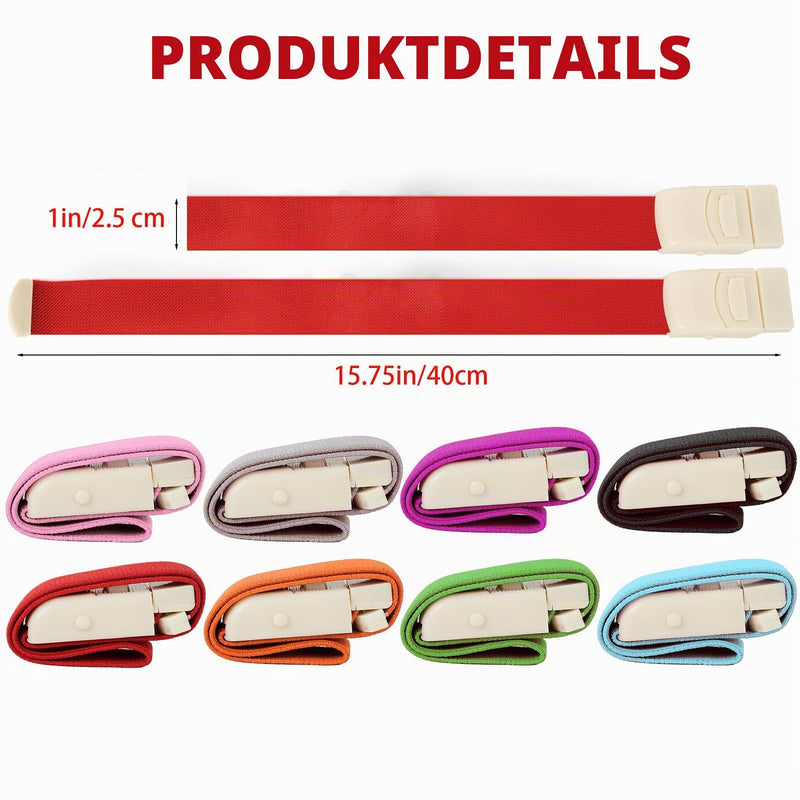 8 Piece Storage Tube Blood Collection Set Tourniquet Holster, 8 Colours Storage Hose with Buckle, Personalised Blood Collection Vein Trap for Nurses, Easy to Use