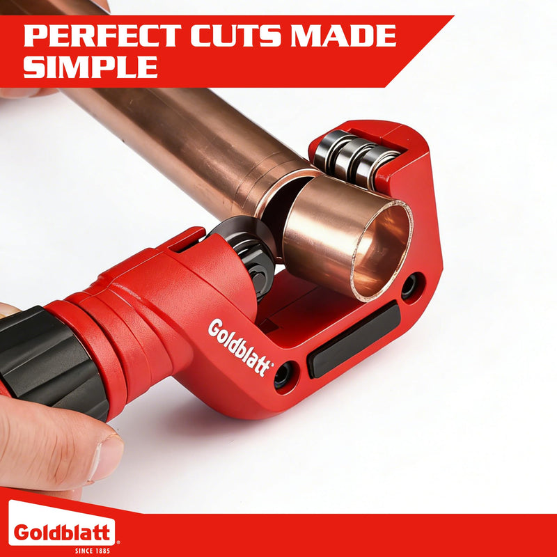 [Australia - AusPower] - Goldblatt Copper Pipe Cutter, 1/8"–1-1/4" Conduit Cutter, CSST Tubing Cutter for Copper, Stainless Steel, Brass, Thin-Wall Aluminum, Smooth Cutting Pipe Cutter Tool for Plumbing, HVAC Work 1/8"-1-1/4" 