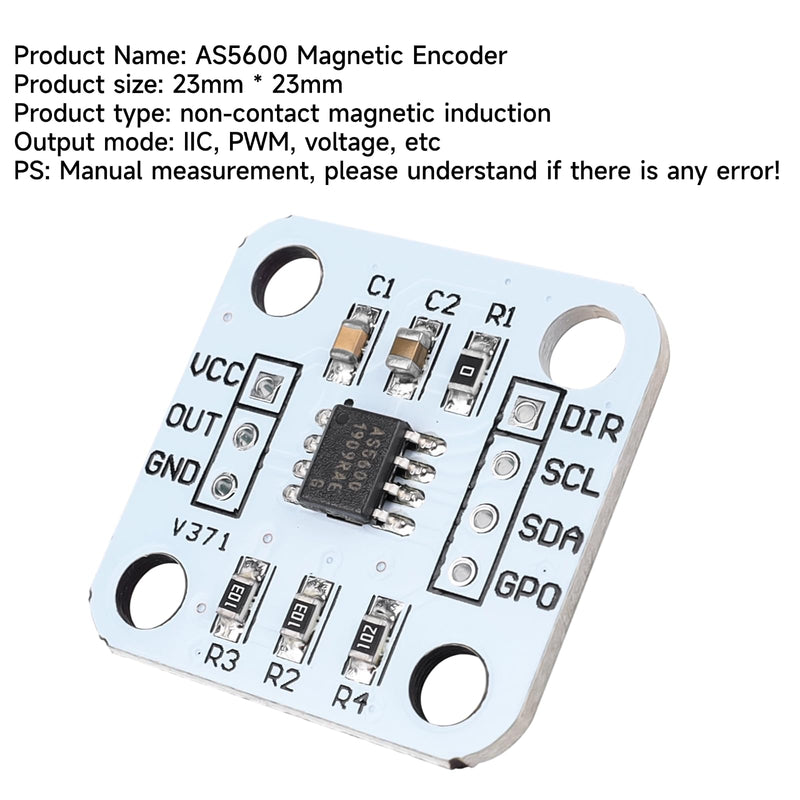 [Australia - AusPower] - 6pcs AS5600 Magnetic Encoder Non-Contact Magnetic Induction Angle Measurement Sensor Module 12bit, I2C, PWM, high Precision,Equipped with Multiple Output Modes and Intelligent Low-Power Modes 