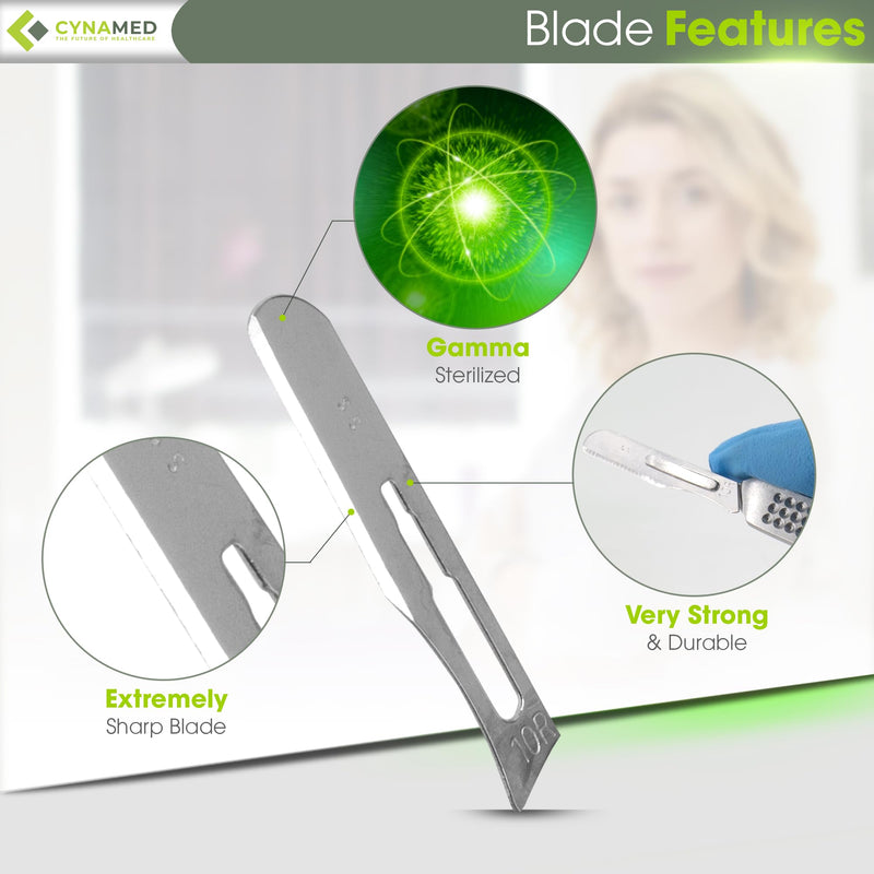 [Australia - AusPower] - Dermaplaning Replaceable Blades No.10R – Box of 100, High-Quality Stainless Steel for Precise Exfoliation and Smooth Skin, Professional-Grade Blades for Facial Hair Removal and Skincare Treatments 