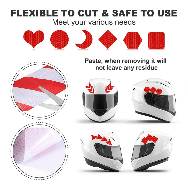 MECCANIXITY Reflective Tape, 4 Inch x 16 ft Warning Safety Sticker Night Reflectors Self-Adhesive Trailer Reflector Twill Tape for Cars Trucks Trailer, Red White 4 Inch x 16 Feet