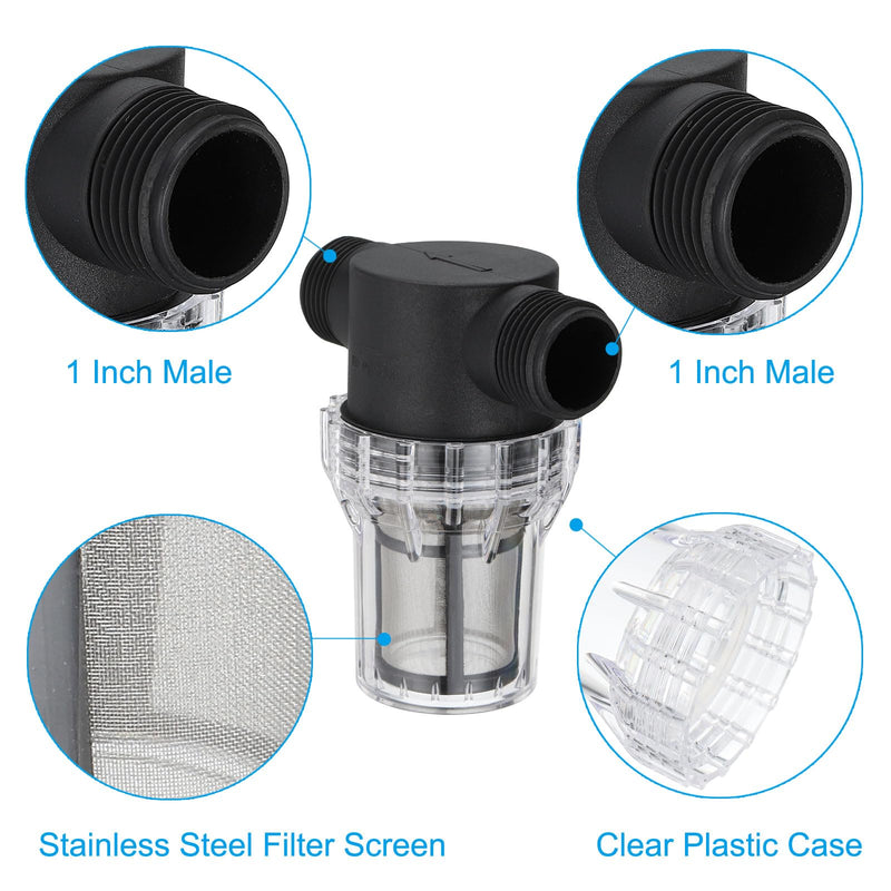 [Australia - AusPower] - PATIKIL 1 Inch Male in-Line Strainer with 80 Mesh Stainless Steel Filter Screen Water Pump Filter for Garden Irrigation Pressure Washer Inlet 