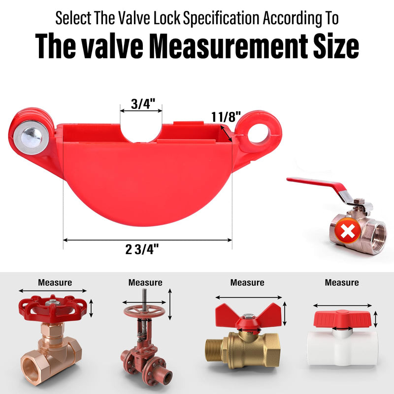 [Australia - AusPower] - Gate Valve Lockout, 4 Pack Valve Lockout Device 1" to 2-1/2" Diameter Valve Handle Secure for Water Spigot Faucet Knob Oil Natural Gas Propane Tank Lock Outdoor 1" - 2-1/2" (Pack of 4) 