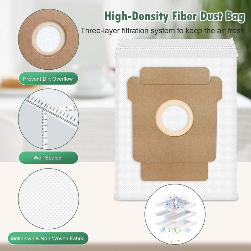 25 Pcs Replacement Parts for iRobot Roomba Plus 405 Combo/505 Combo /507 Combo Robot Vacuum Cleaner, Include 2 Main Brushes, 6 Dust Bags, 6 Mop Pads, 4 Filters, 6 Side Brushes and 1 Cleaning Tool 405 Combo Kit