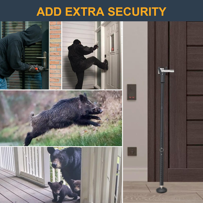 2 Pack Sliding Door Security bar,Heavy Duty Portable Door Lock,2-in-1 Adjustable Sliding Door Lock Bar,Door Barricade Security Bars for Window,Stop, Front Door, Patio Door, Apartment Black 2 Pack