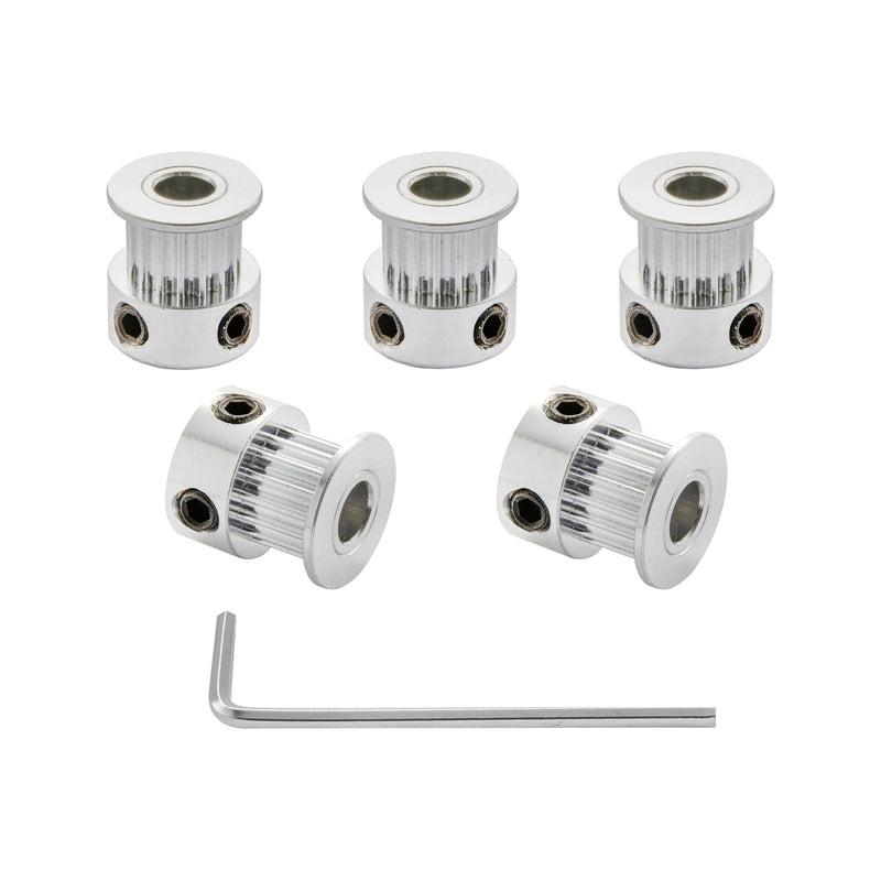 [Australia - AusPower] - GT2 Timing Pulleys 16 Teeth 5mm Bore 6mm Width for 3D Printer 2mm Pitch Aluminum Timing Belt Pulley Wheel with Allen Wrench (Pack of 5Pcs) 6mm Belt 16T 5MM Bore 