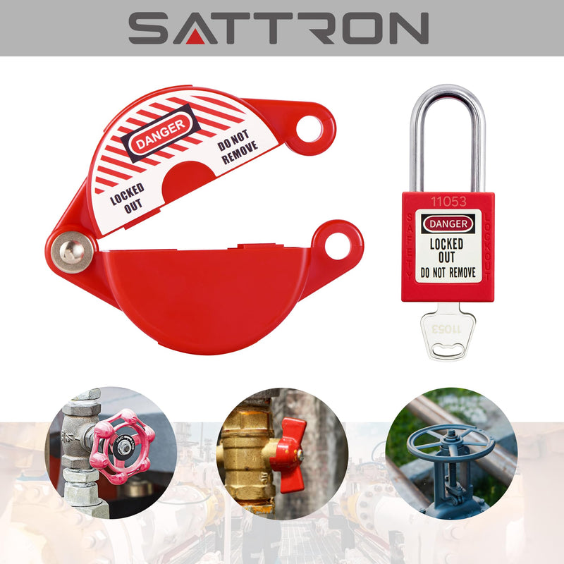 [Australia - AusPower] - 2 Sets Gate Valve Lockout and Safety Padlocks, Valve Lockout Device for 1 to 2-1/2 inch Diameter Valve Handles, Suited for Outdoor Water Spigot Propane Tank 