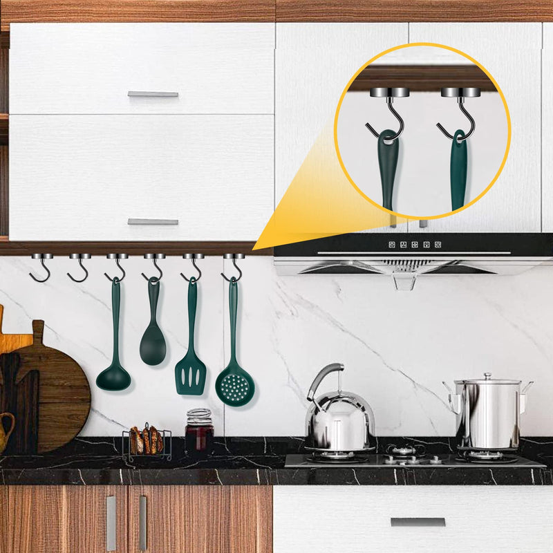 [Australia - AusPower] - 6 Pack Magnetic Hooks 60LBS Heavy Duty Magnetic Hooks, Neodymium Magnet Hooks for Hanging, Magnet with Hooks Strong Magnetic Hooks for Cruise, Grill, Towel, Kitchen Indoor Hanging 6Pack 60lbs+ Black 