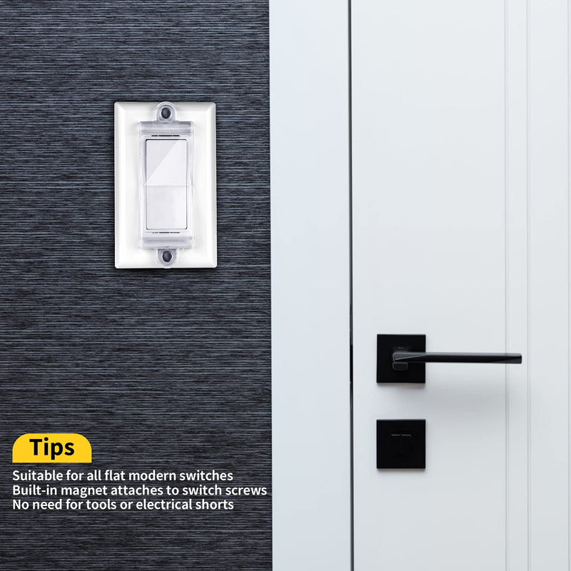 [Australia - AusPower] - Light Switch Guard Cover- PSZEZNZ Light Switch Outlet Covers for Flat Modern Wall Switches-Child Safety Protection(Clear,1 Piece) 1 Clear 